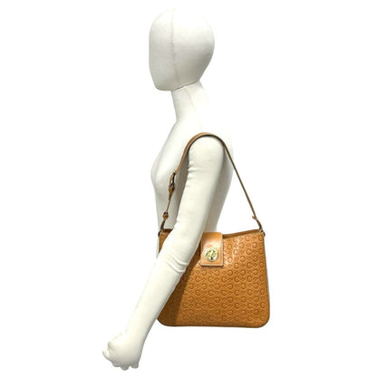 Celine C Macadam Blason Triomphe Logo Leather Shoulder Bag Brown Camel — view 2