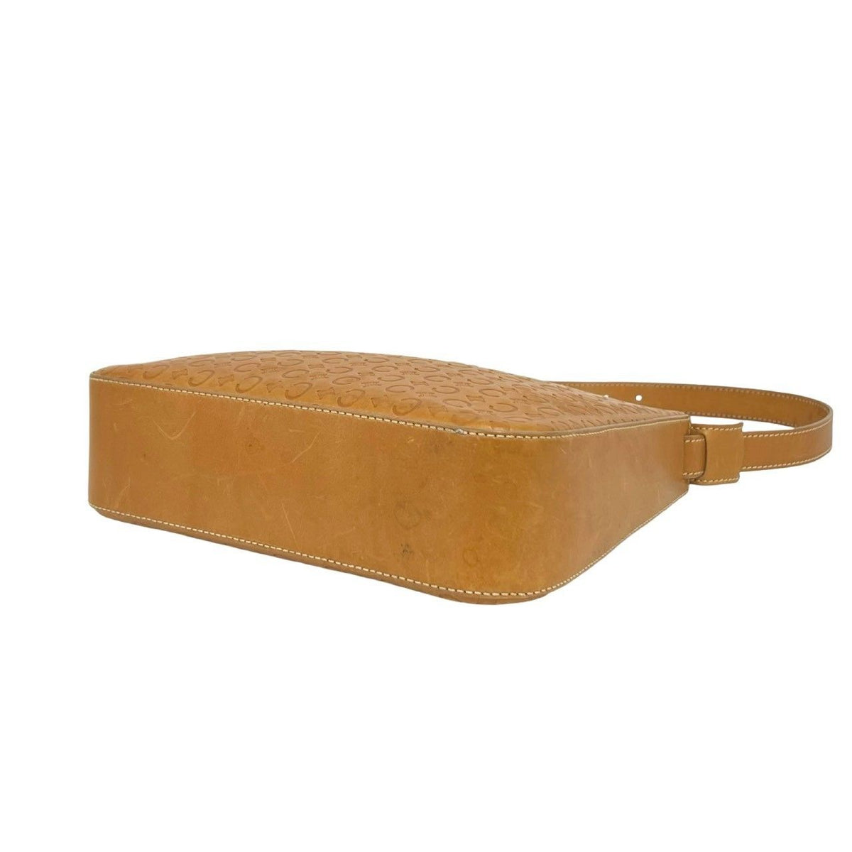 Celine C Macadam Blason Triomphe Logo Leather Shoulder Bag Brown Camel — view 8