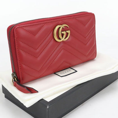 Gucci Zip Around Wallet GG Marmont Quilted Leather