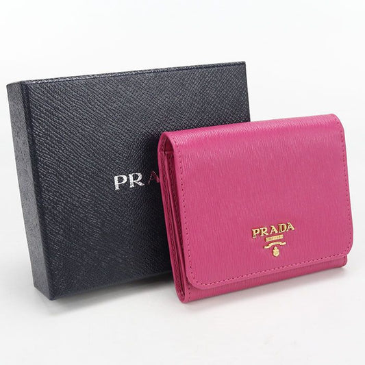Prada Leather Wallet Vitello Move Trifold