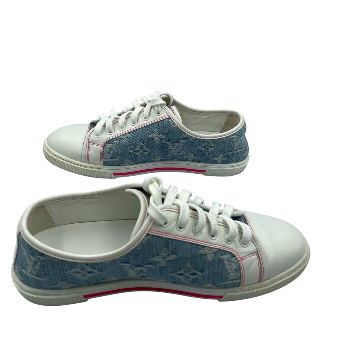 Louis Vuitton Sneakers Denim Monogram White — view 4