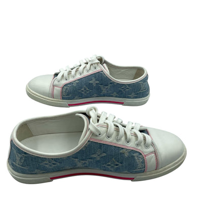 Louis Vuitton Sneakers Denim Monogram White — view 4