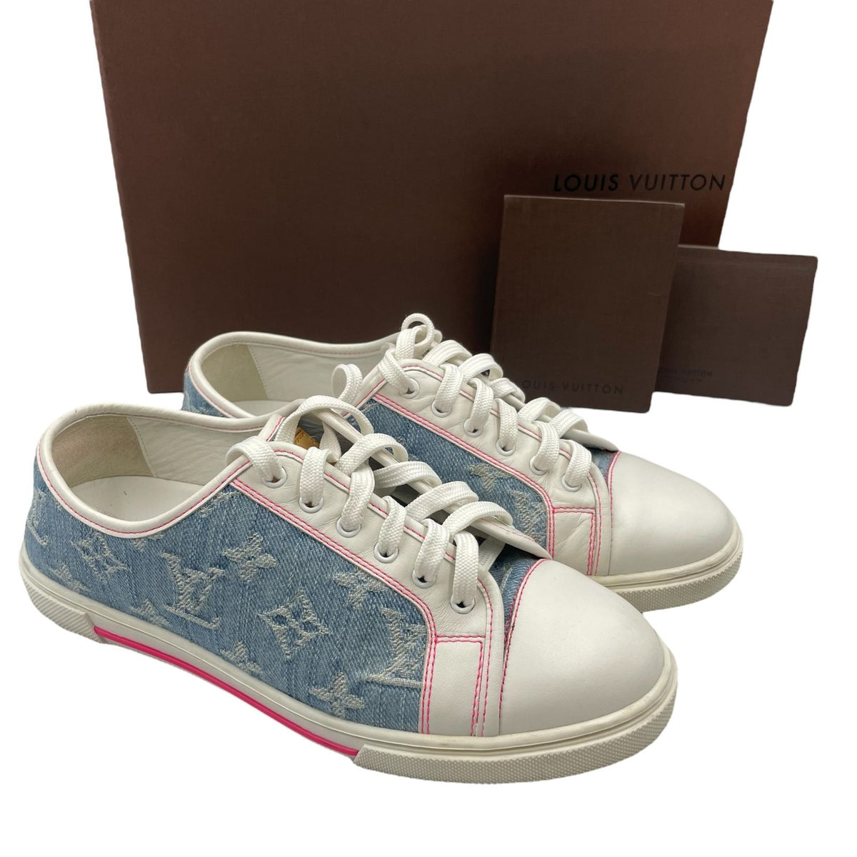 Louis Vuitton Sneakers Denim Monogram White