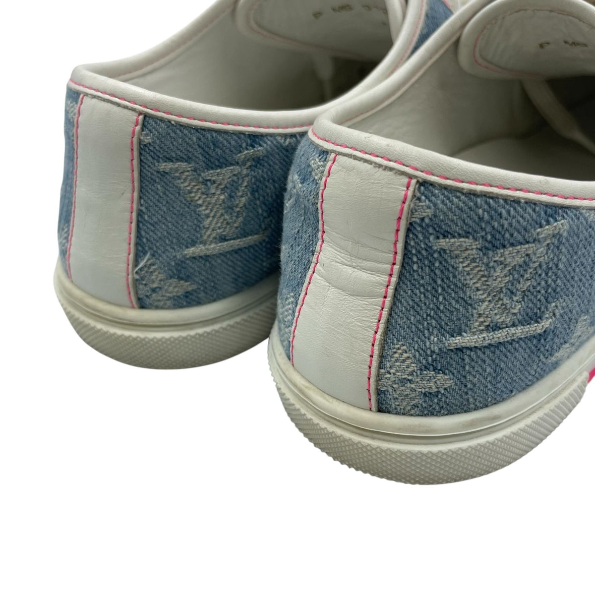 Louis Vuitton Sneakers Denim Monogram White — view 6