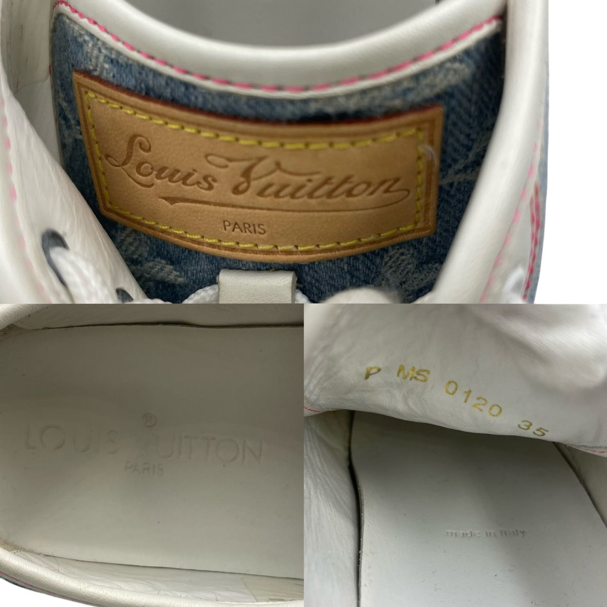 Louis Vuitton Sneakers Denim Monogram White — view 7