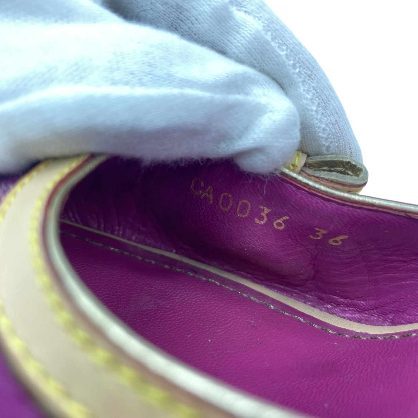 Louis Vuitton Sandals Jute Leather Monogram With Ribbon Purple — view 8