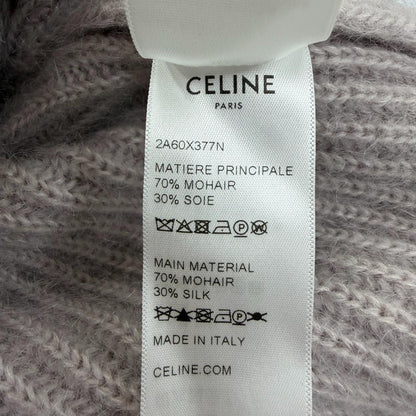 Celine Mohair Silk Short Sleeve Knit Cardigan Purple — view 7