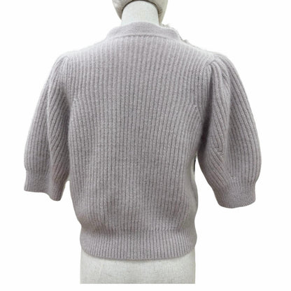 Celine Mohair Silk Short Sleeve Knit Cardigan Purple — view 3