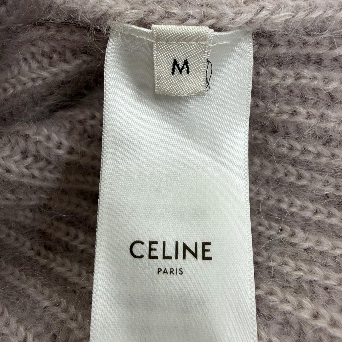 Celine Mohair Silk Short Sleeve Knit Cardigan Purple — view 6