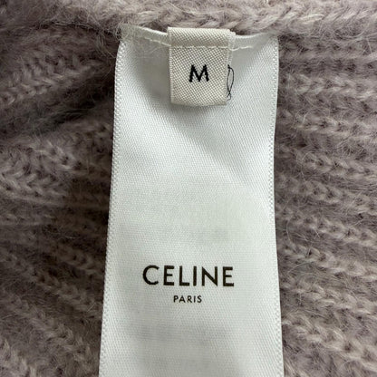 Celine Mohair Silk Short Sleeve Knit Cardigan Purple — view 6