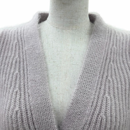 Celine Mohair Silk Short Sleeve Knit Cardigan Purple — view 4