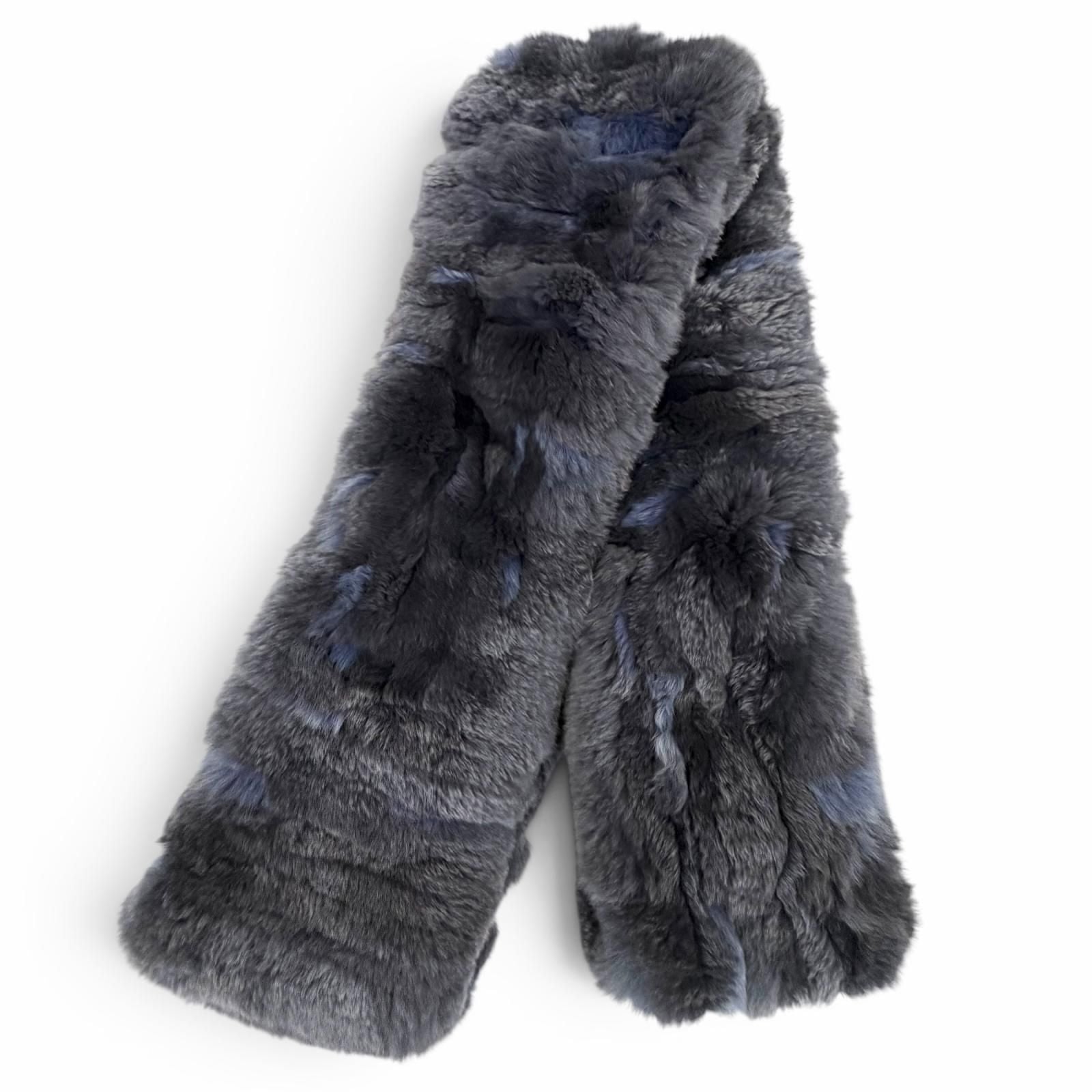 Chanel Back CC Logo All Pattern Cashmere Ori Rug Fur Scarf Fur Shawl Purple