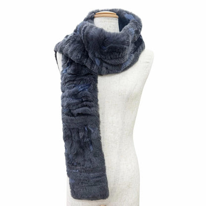 Chanel Back CC Logo All Pattern Cashmere Ori Rug Fur Scarf Fur Shawl Purple — view 2