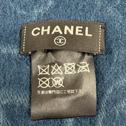 Chanel Back CC Logo All Pattern Cashmere Ori Rug Fur Scarf Fur Shawl Purple — view 6