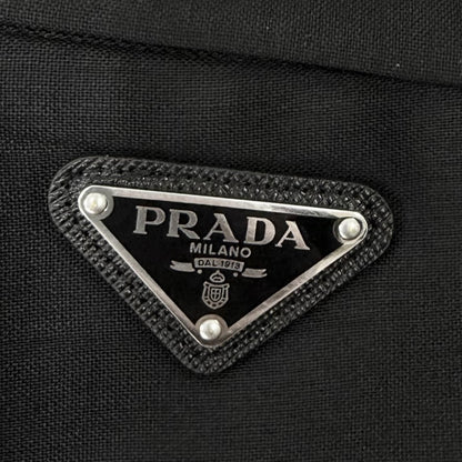 Prada Mohair Wool Some Silk Triangle Logo Hem Zip Side Line Trousers Black 48 — view 5