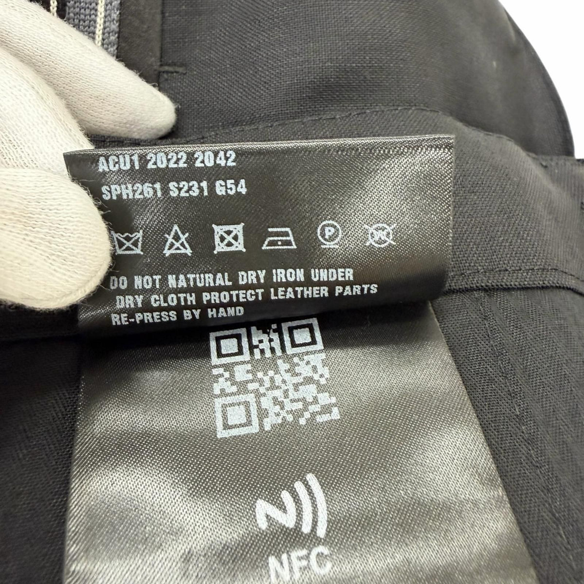 Prada Mohair Wool Some Silk Triangle Logo Hem Zip Side Line Trousers Black 48 — view 8
