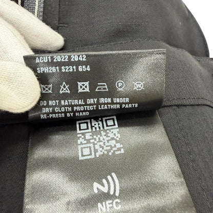 Prada Mohair Wool Some Silk Triangle Logo Hem Zip Side Line Trousers Black 48 — view 8
