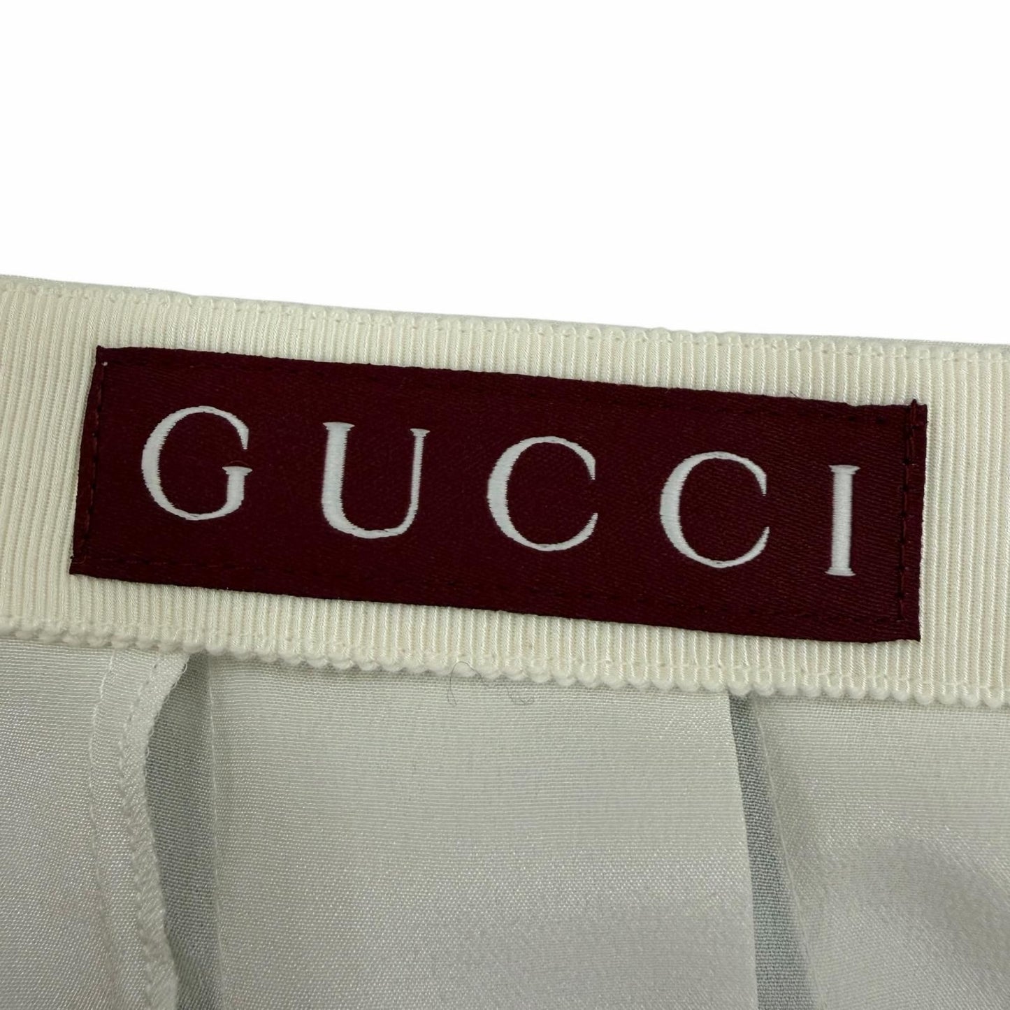 Gucci Yuko Higuchi 100% Silk Long Length Pleated Skirt White 40 — view 7