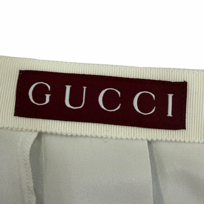 Gucci Yuko Higuchi 100% Silk Long Length Pleated Skirt White 40 — view 7
