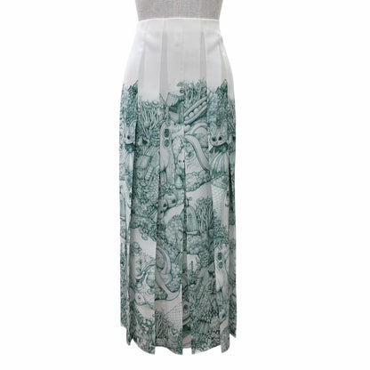 Gucci Yuko Higuchi 100% Silk Long Length Pleated Skirt White 40