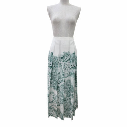 Gucci Yuko Higuchi 100% Silk Long Length Pleated Skirt White 40 — view 2