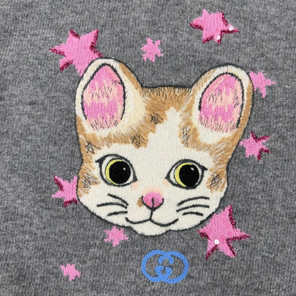 Gucci Yuko Higuchi Wool GG Embroidery Long Sleeve Knit Gray XS Sweater — view 5