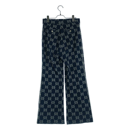 Gucci Cotton GG Logo All Over Print Side Line Pants 40 Navy Beige — view 5