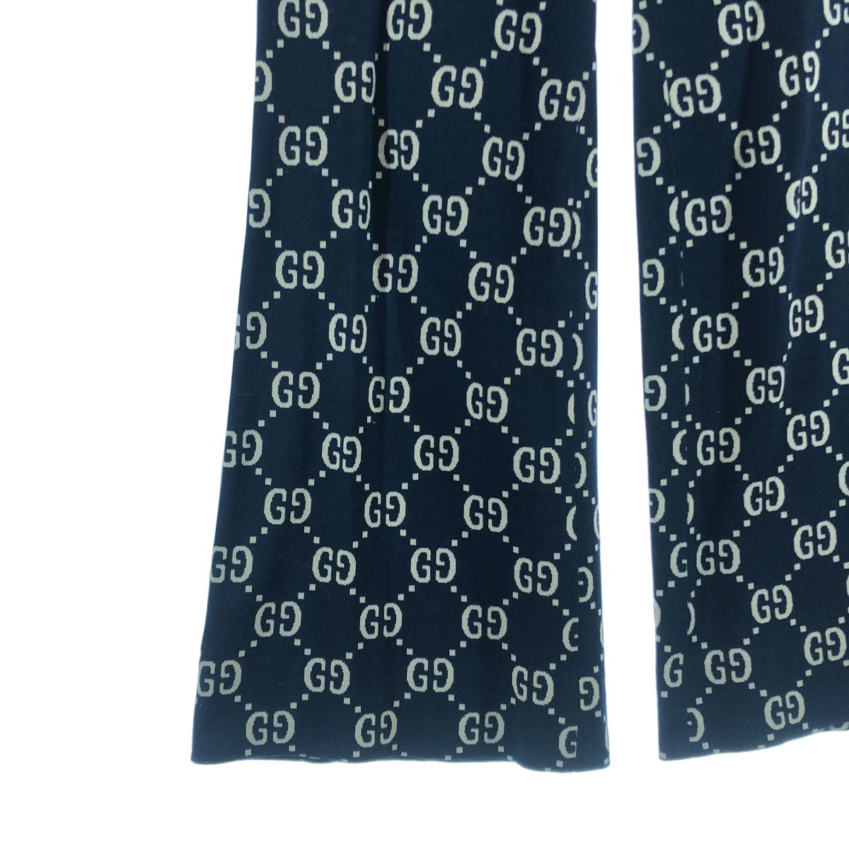 Gucci Cotton GG Logo All Over Print Side Line Pants 40 Navy Beige — view 3