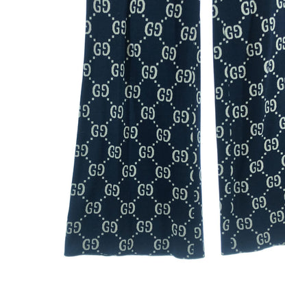 Gucci Cotton GG Logo All Over Print Side Line Pants 40 Navy Beige — view 3