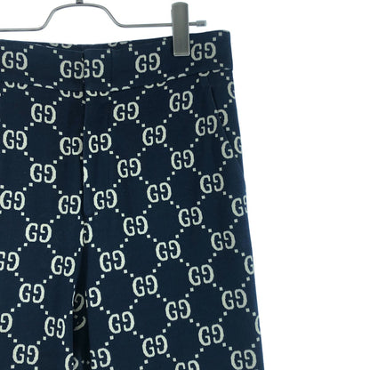 Gucci Cotton GG Logo All Over Print Side Line Pants 40 Navy Beige — view 2