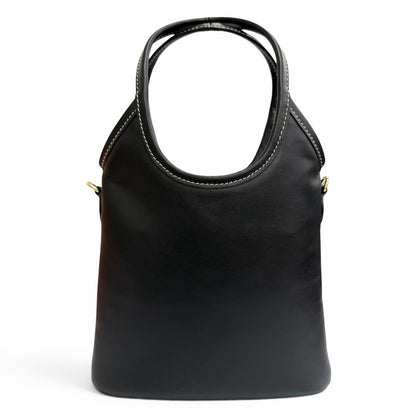 Miu Miu Ivy Leather Logo 2-Way Shoulder Bag Black Box — view 3
