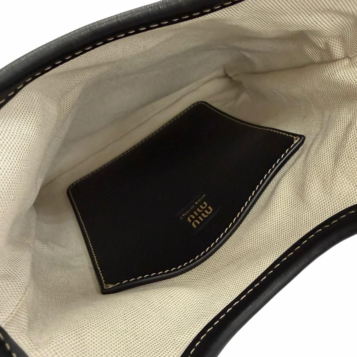 Miu Miu Ivy Leather Logo 2-Way Shoulder Bag Black Box — view 7