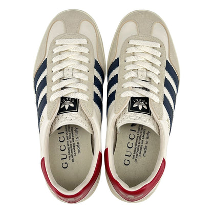 Gucci Adidas Wmns Gazelle Sneakers Beige Navy — view 4