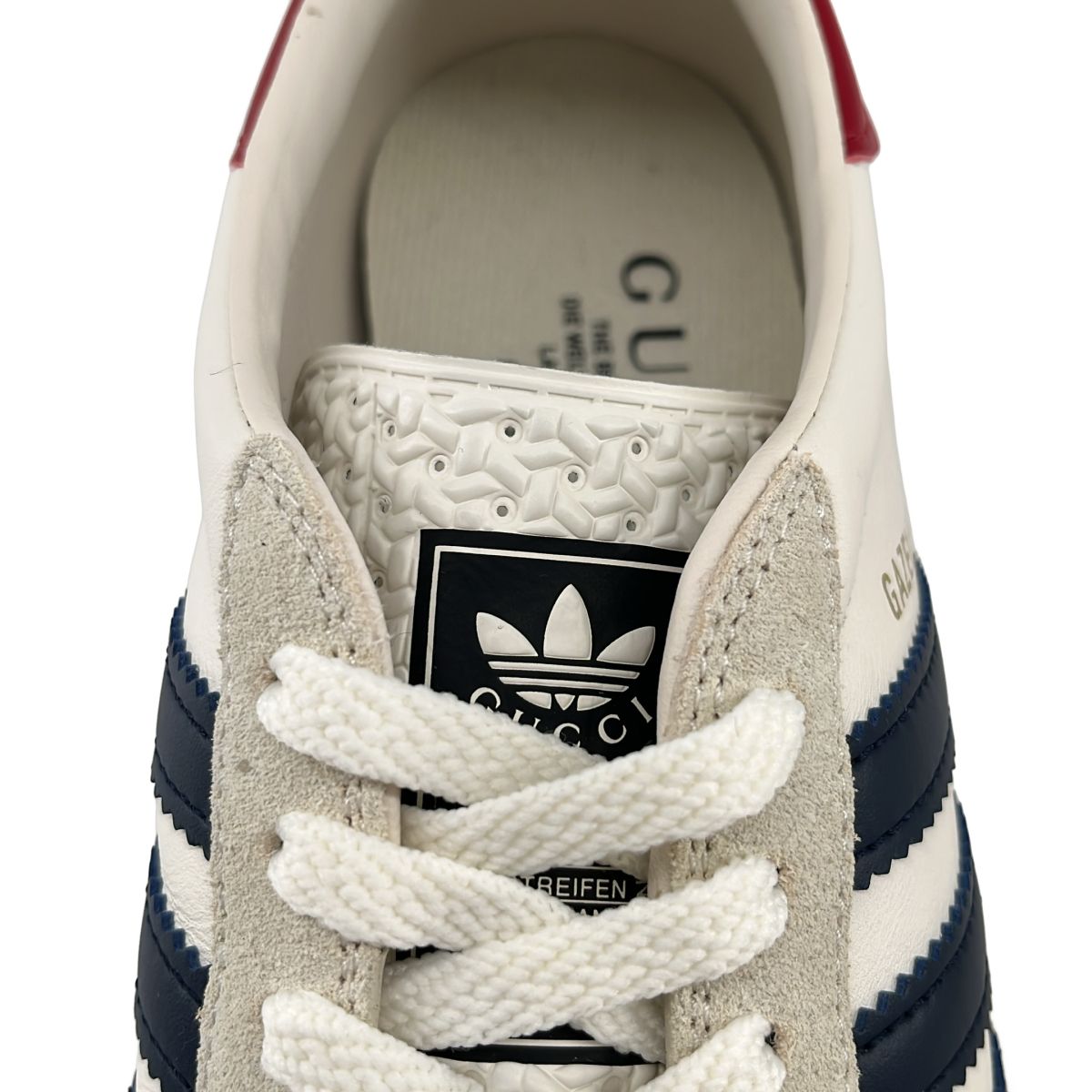 Gucci Adidas Wmns Gazelle Sneakers Beige Navy — view 8