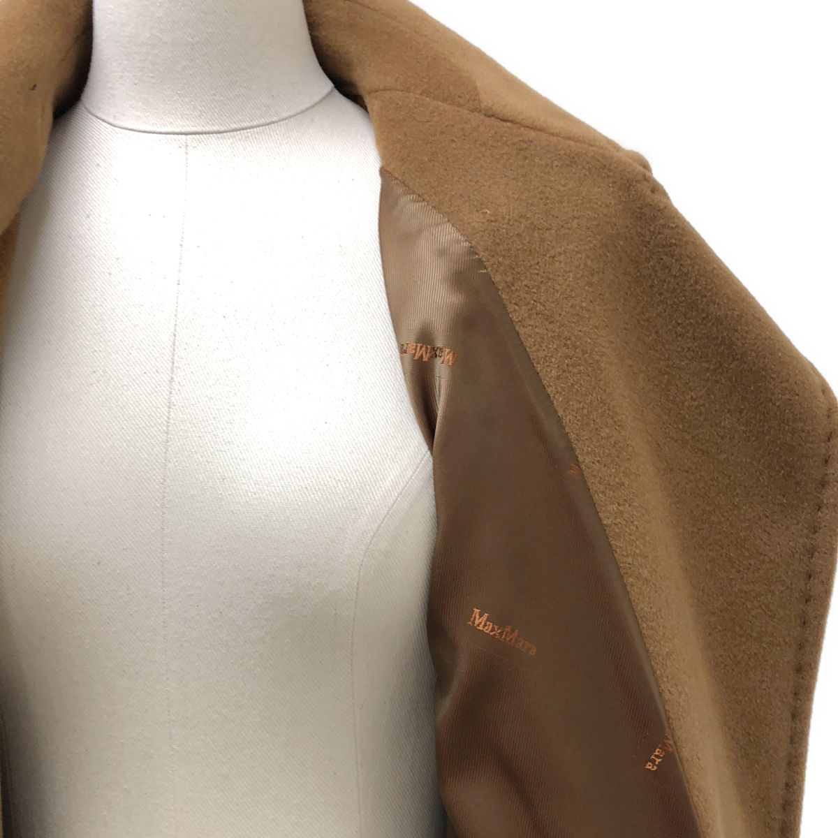 Max Mara Wool Belted Coat Logo Fully Lined 42 Brown — view 5