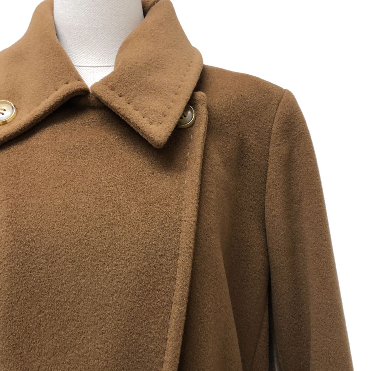 Max Mara Wool Belted Coat Logo Fully Lined 42 Brown — view 2