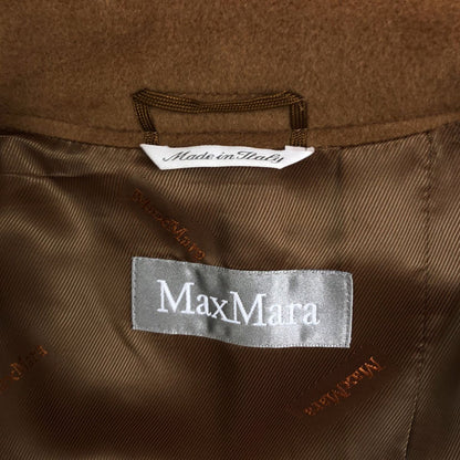Max Mara Wool Belted Coat Logo Fully Lined 42 Brown — view 6