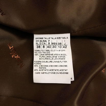 Max Mara Wool Belted Coat Logo Fully Lined 42 Brown — view 8