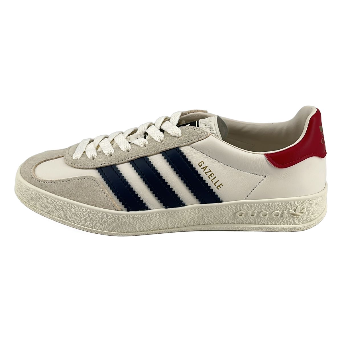 Gucci Adidas Wmns Gazelle Sneakers Beige Navy — view 2