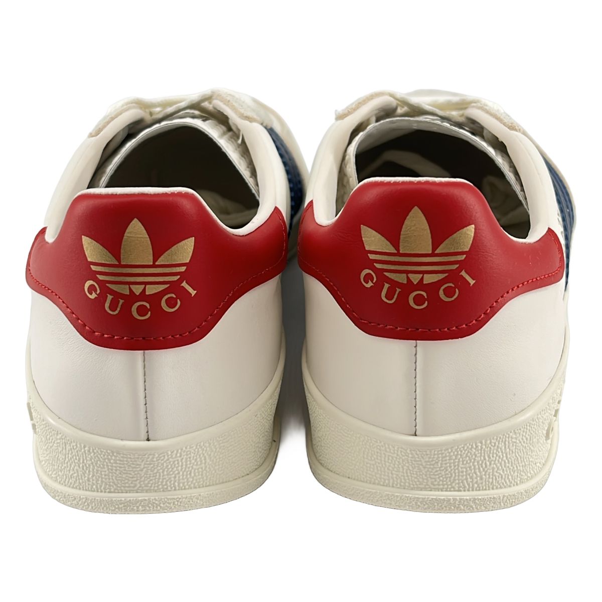 Gucci Adidas Wmns Gazelle Sneakers Beige Navy — view 3