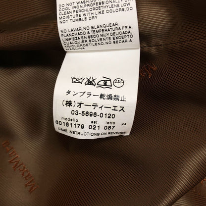 Max Mara Wool Belted Coat Logo Fully Lined 42 Brown — view 7