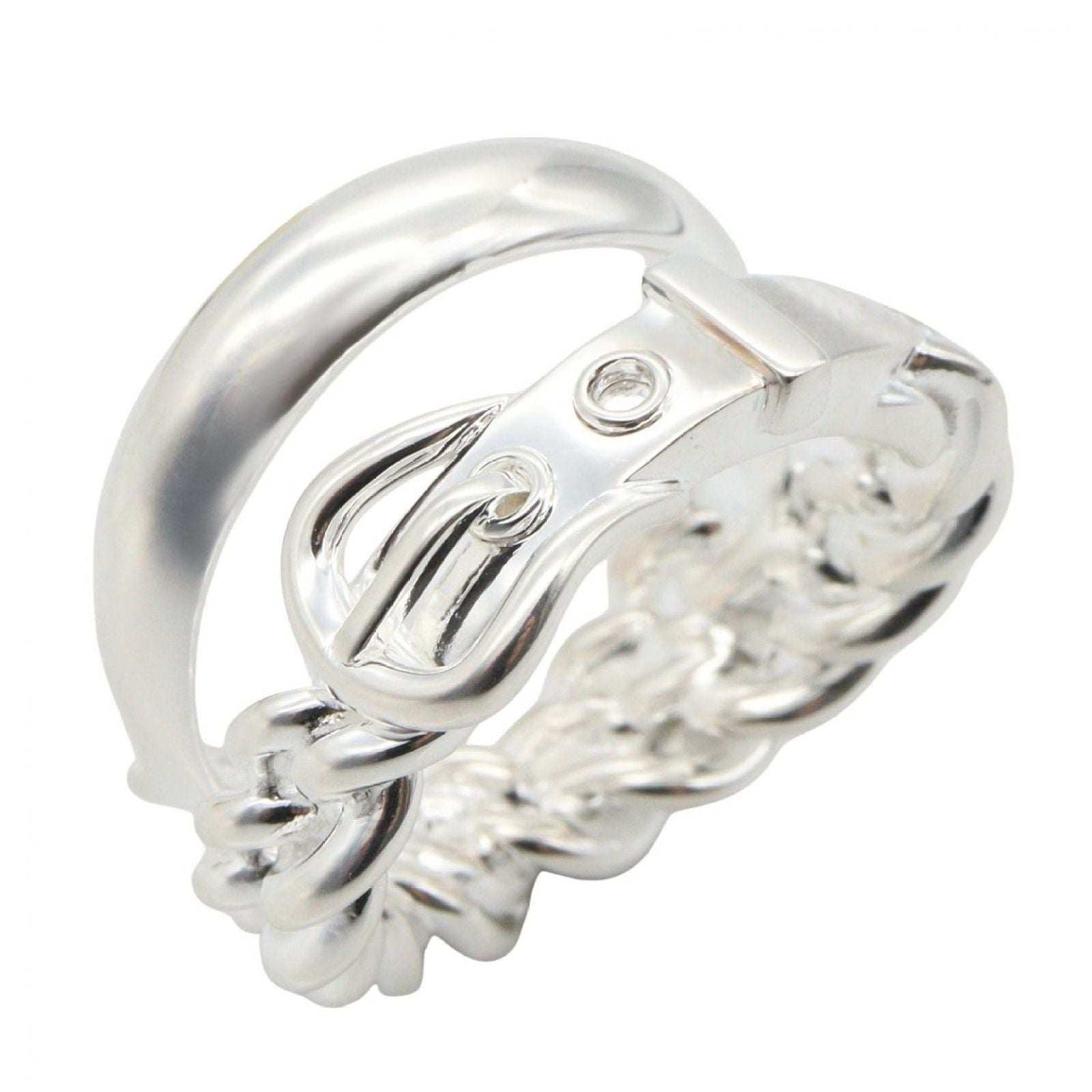 Hermes Ring Boucles Sellier Inflexible 925 Sterling Silver