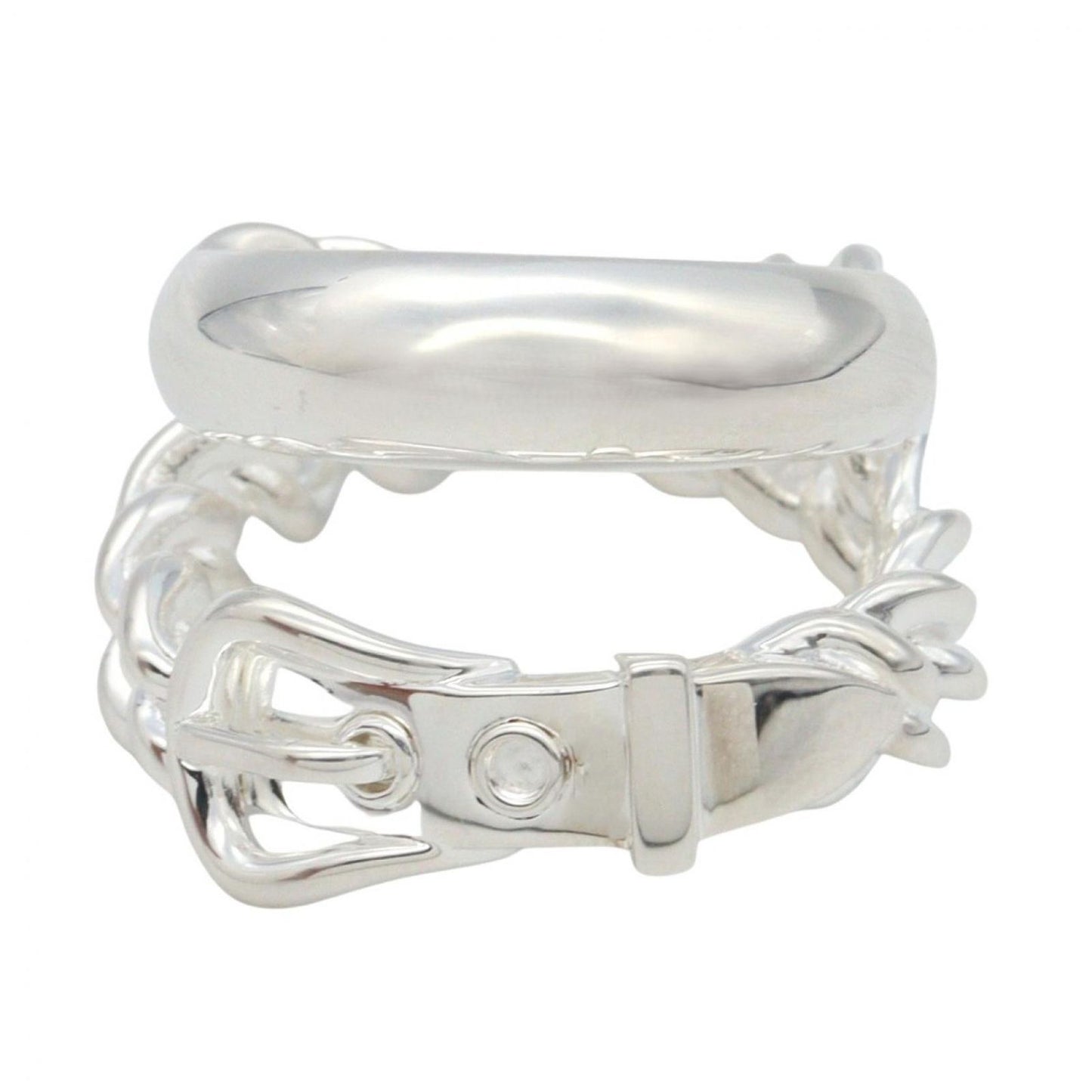 Hermes Ring Boucles Sellier Inflexible 925 Sterling Silver — view 2
