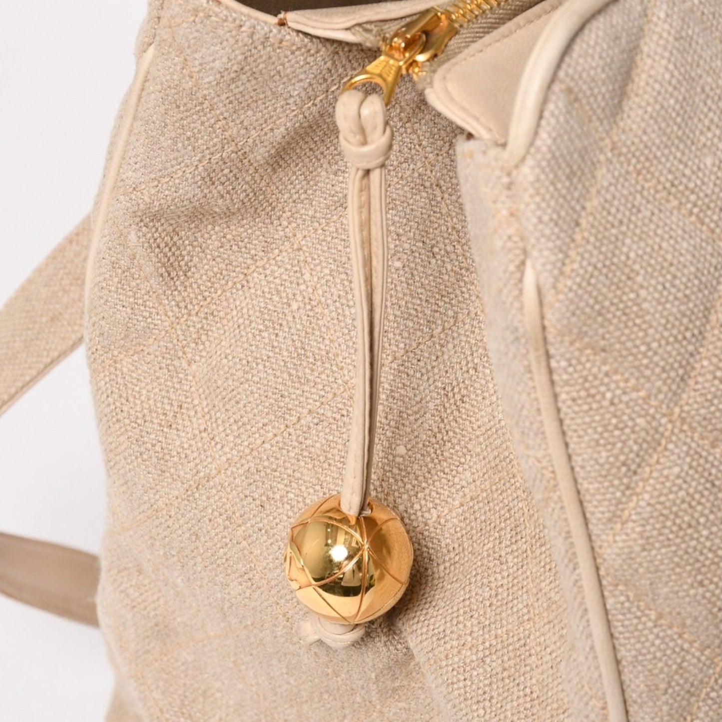 Chanel Supermodel XL Chain Tote Bag Linen CC Logo Coco Ball Beige — view 6