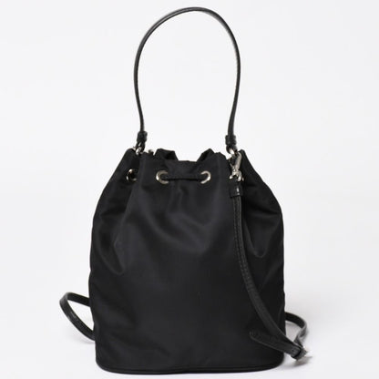 Prada Nylon Bag Hand Bag Handbag Rhinestone Triangle Logo Black — view 2
