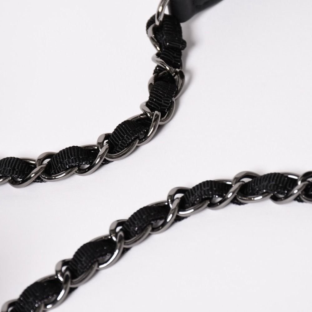 Chanel Deauville Chain Bag CC Logo Tweed Drawstring — view 8