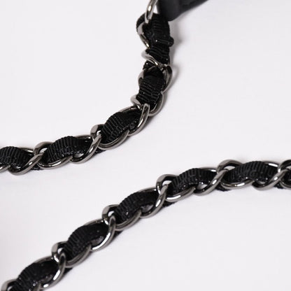 Chanel Deauville Chain Bag CC Logo Tweed Drawstring — view 8