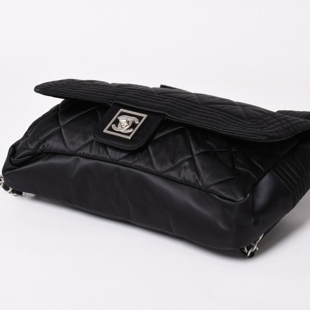 Chanel Sports Line CC Logo Backpack Chain Nylon Black Silver — view 8