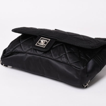 Chanel Sports Line CC Logo Backpack Chain Nylon Black Silver — view 8