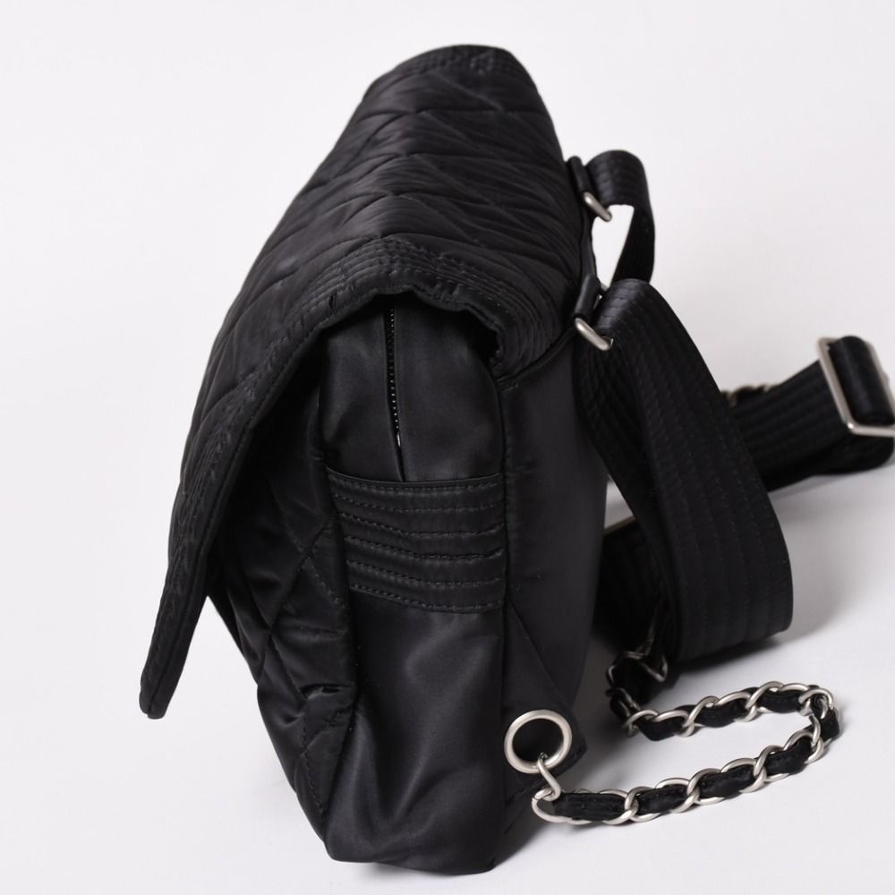 Chanel Sports Line CC Logo Backpack Chain Nylon Black Silver — view 4